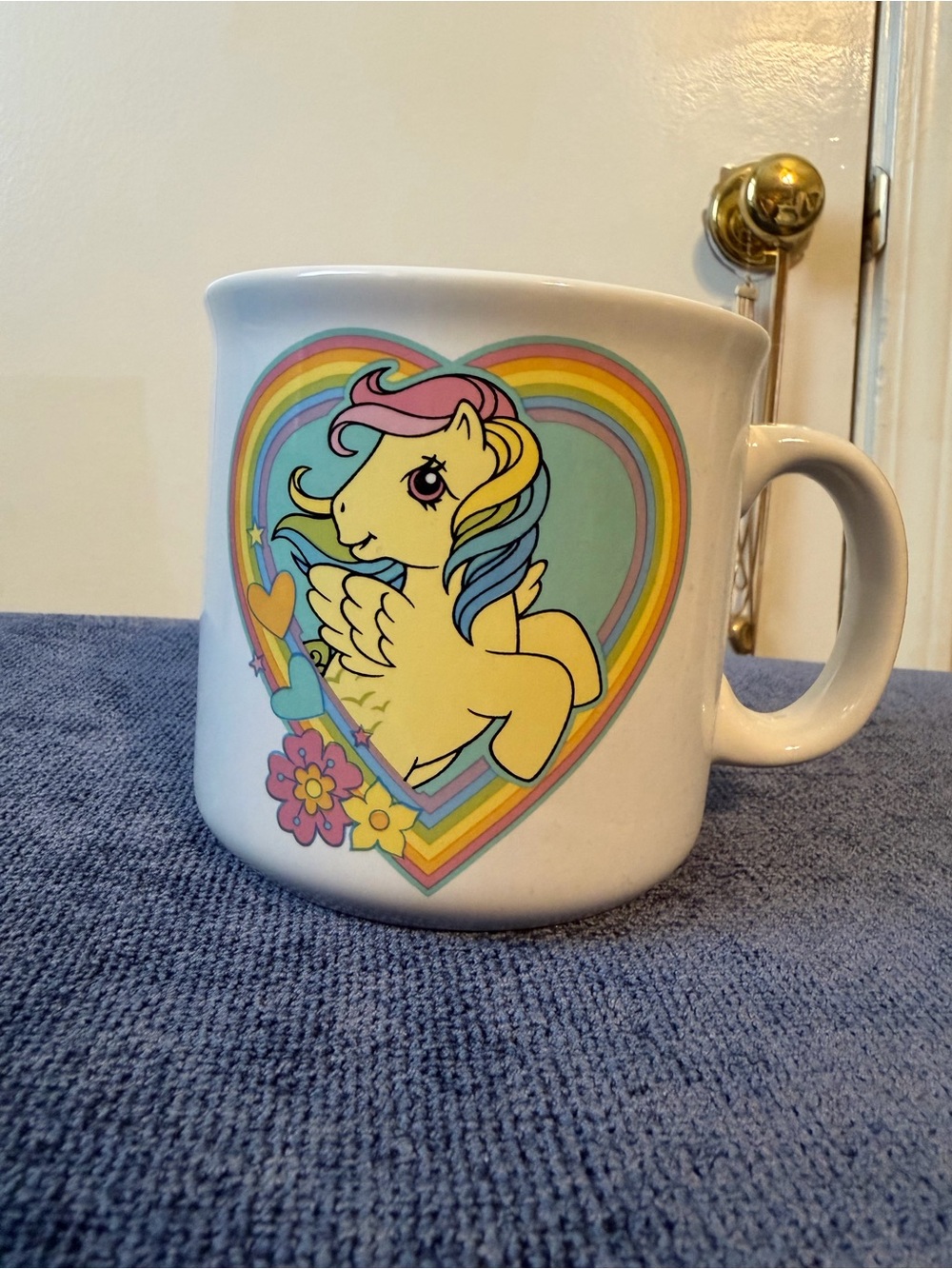 Vintage Style My Little Pony Heart Mug with Rainbow Detail